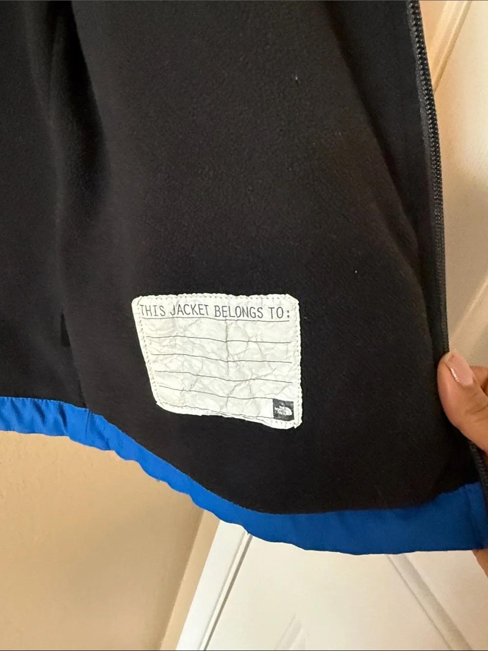 The North Face Boys Blue Gray Polartec Fleece Lined Jacket L 14/16